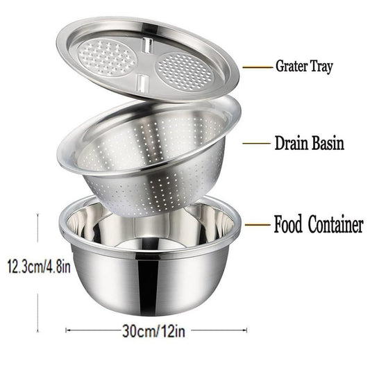 3 in 1 Multifunctional Grater Stainless Steel Set